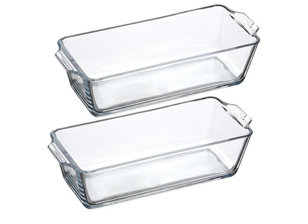 Rechteckige Glas Auflaufformen 800ml - 2er Set